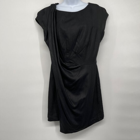 BCBG BCBGMaxazria Runway Collection Draped Open Back Backless Sheath Dress Black - Picture 2 of 10